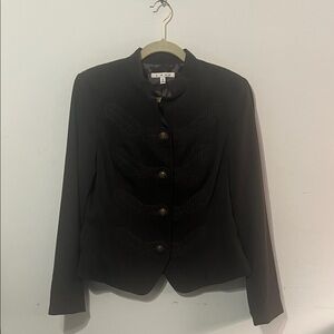 CAbi Corps Jacket 221 Dark Gray Military Women's Size 10, Embroidery